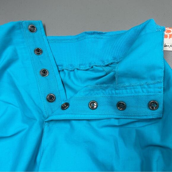 Free People FP Movement Teal Blue Mesmerize Me Cargo Pants Logo Trim Small NWT - Picture 10 of 10